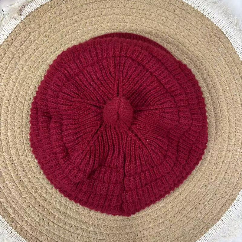 Women's Pointed Duckbill Beret - Fleece-Lined, Warm & Stylish Knitted Wool Hat
