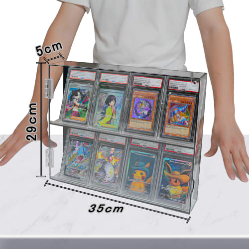 GUNSEED PSA Storage Case, Acrylic Card Display Case - PSA Wall-Mounted, Highly Transparent, Magnetic Door, UV Protection, Holds 8 Trading Cards