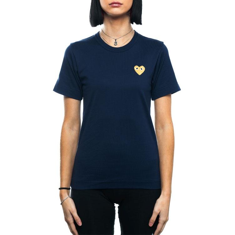 Comme des Garçons PLAY (WMNS) COMME Des GARCONS PLAY Basic T-Shirt Gold Emblem 'Navy' Women's AZ-T215-051-2
