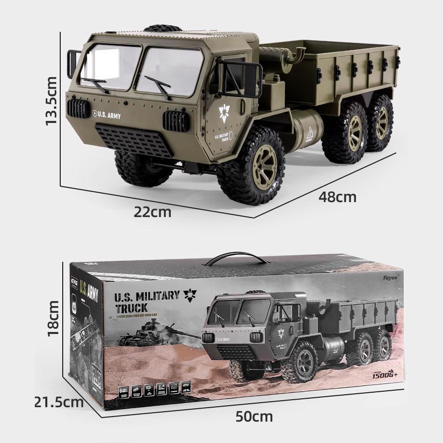 Camion Militar de Transport cu Șase Roți cu Telecomandă 2.4G