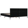 Black Bed Frame 140 x 190 cm Particleboard and Metal