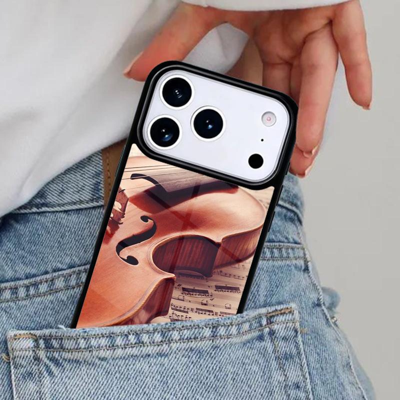 Musical Violin Guitar Phone Case for iPhone 17ProMax 12 13 14 15 16e 17 Pro Max Plus Air Cover