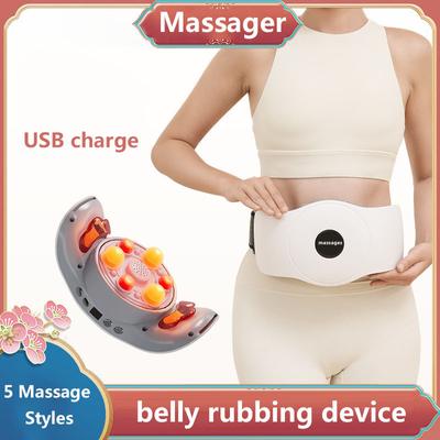 Stylish Belly Rub USB Rechargeable Heated Abdominal Massager Tummy Rubbing Device Promote Peristalsis Slimming Instrument