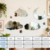 3D Moon Cloud Mirror Wall Decor Acrylic Mirror Wall Stickers Self Adhesive Decorative Moon Star Cloud Wall Decals for Baby Kids Children's Living Room