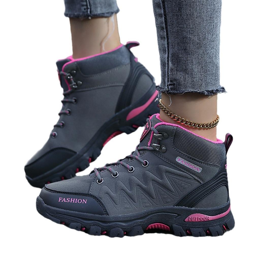 Outdoor hiking shoes women's high-top lace-up sneakers women's casual versatile waterproof running women's shoes