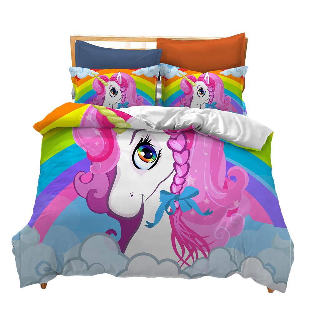 Cartoon Unicorn Bedding Three-Piece Quilt Cover Walmart Exclusive