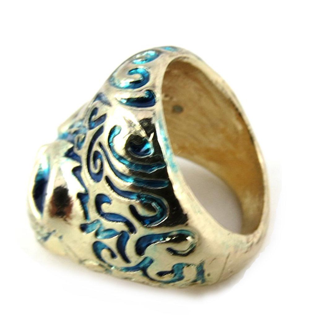 Golden Turquoise 'Skull' Ring