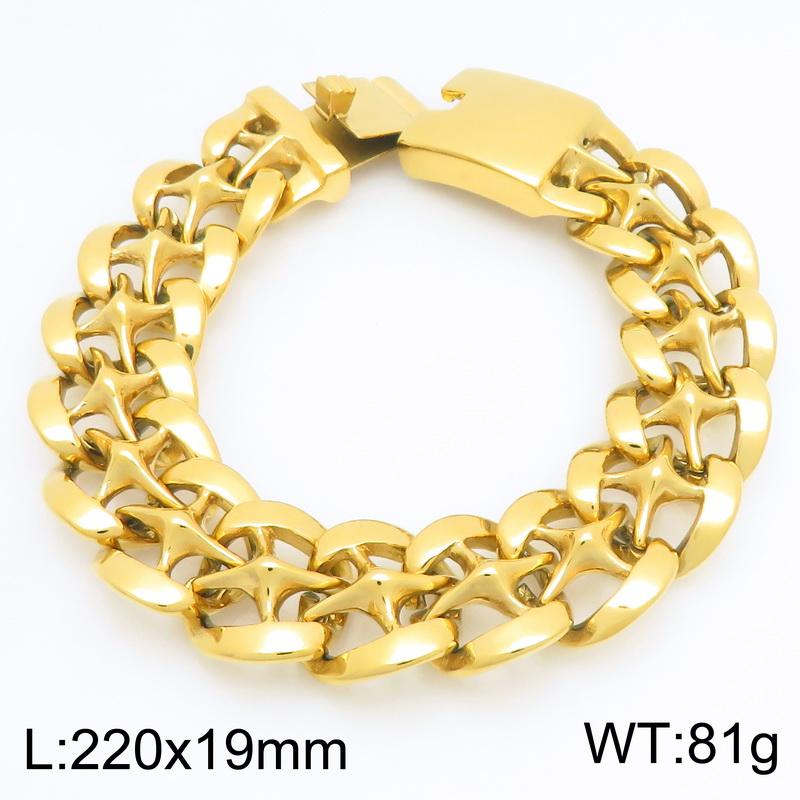 Men's Bracelets 19MM Width Hollow Cuban Chain Bracelet for Man Waterproof 316L Stainless Steel Jewelry Gifts for Him Boyfriend