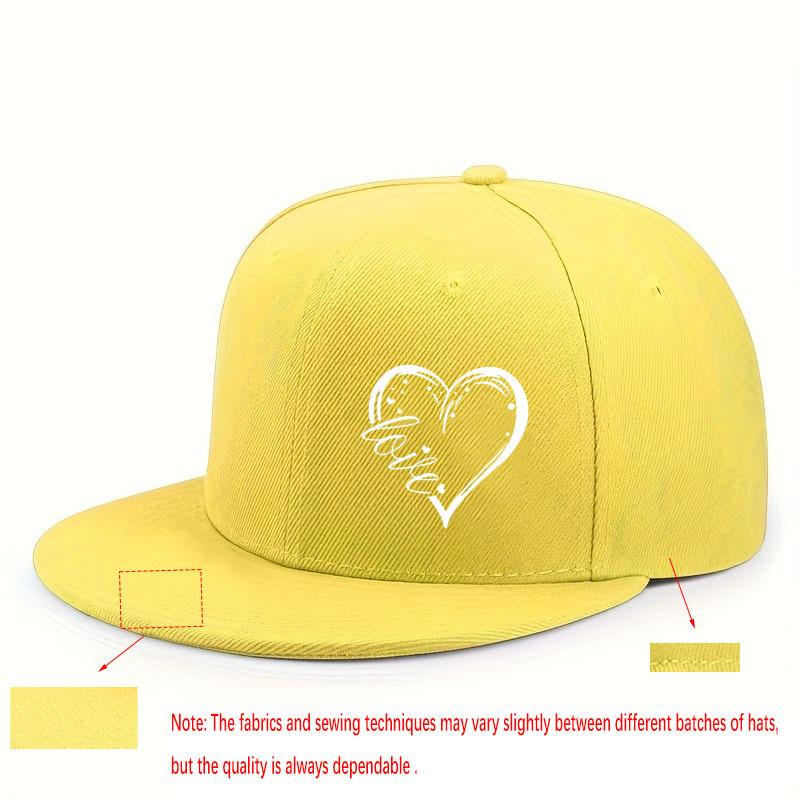 Single Love Design Printed Peaked Cap Urban Trend Hip-hop Unisex Versatile Simple Adjustable Flat Brim Hat