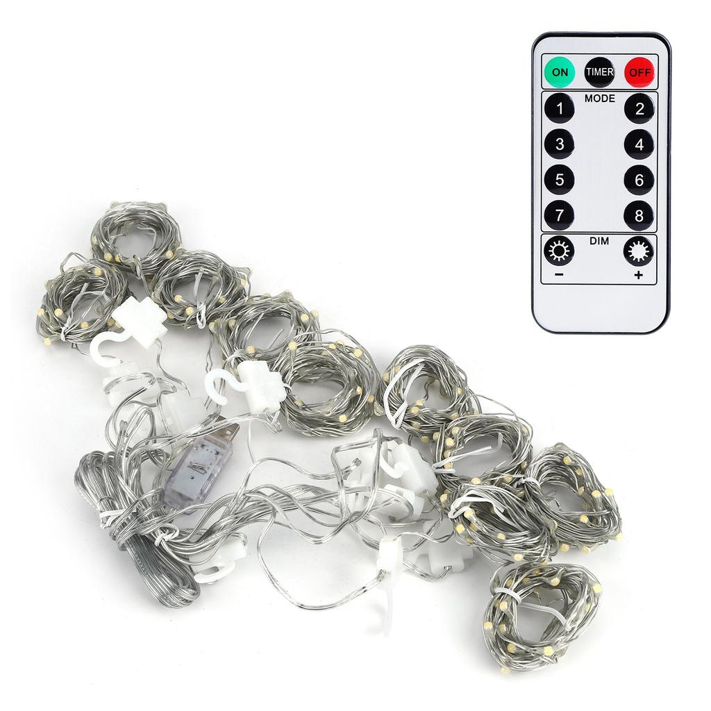 3x3 m 300LED Curtain String Light USB Remote Control Lamp Christmas Wedding Party Decoration