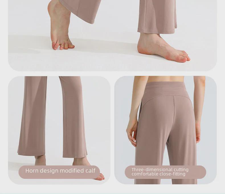 PLUS Modal-Hose mit weitem Bein, drapiert, elastischem Bund und Kordelzug für Freizeitsport oder Yoga