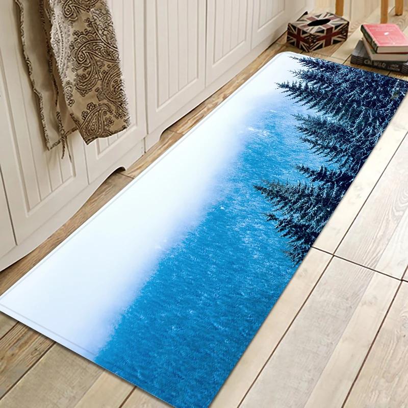 

Foggy Forest Mat Entrance Doormat for House Indoor Non-slip Home Area Floor Soft Carpet Washable Bathroom Bedroom Rug Decor 40x60cm 16x24 inch