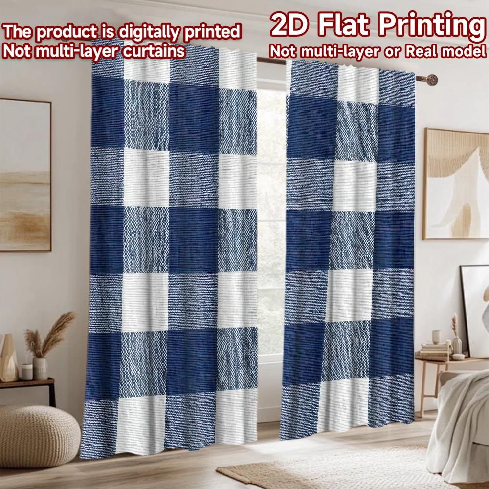2D flat Photography Backdrop Party Backdrop Blue and White Checks 100% Polyester Festive Holiday Perfect for Bedroom