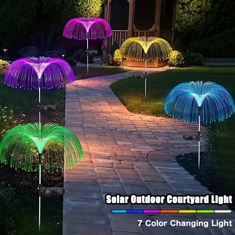LED Solar Jellyfish Garden Lights Outdoor Waterproof Christmas Ornaments Yard Balcony Lawn Decoration Solar Powered Flowers Lamp