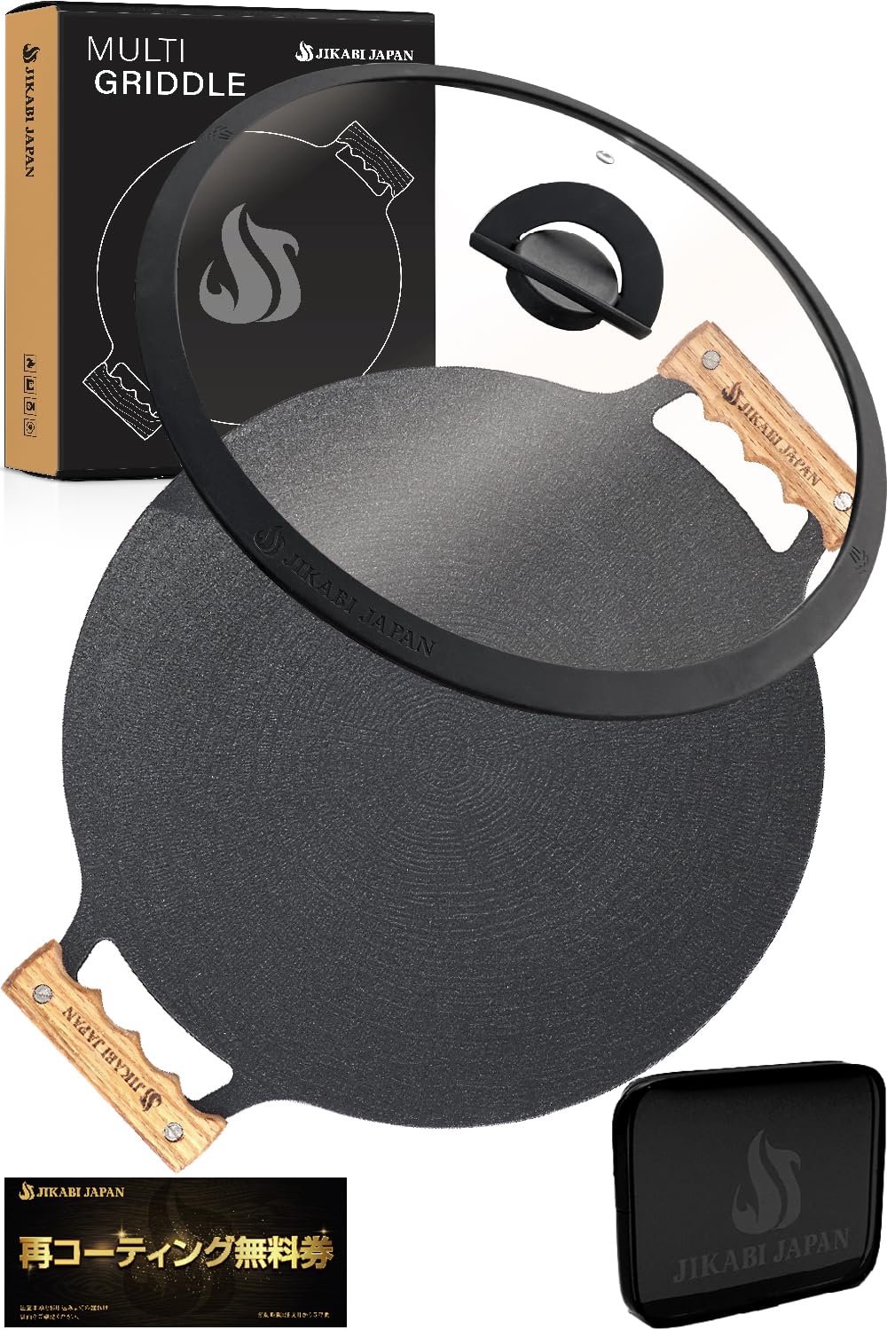 

JIKABI JAPAN Multi Griddle for Camping and Outdoor Use set with dedicated Japanese (5-piece lid, 33cm) [Genuine Product] чёрный