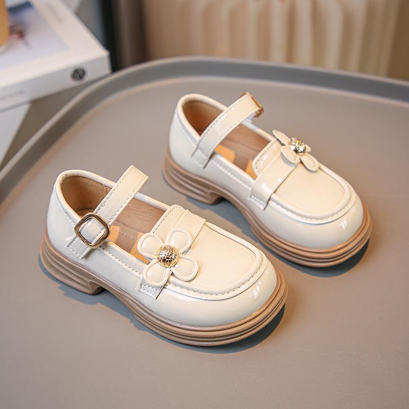 Girls small leather shoes 2025 spring new British style little girl single shoes children black princess shoes loafers