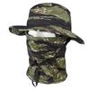 Camouflage Rundkrempenhut & Sturmhauben-Set: Sonnenschutz für den Sommer-Bergsteigen