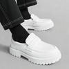 Fashion Classic Thick Sole Men's Penny Loafers Slip-On Business Dress Shoes For Gentleman White Formal Party Preppy White Shoes