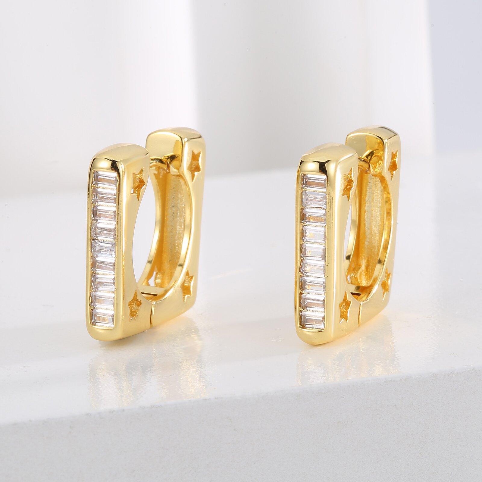 

Серьги с пентаграммой, модные, OL, универсальные, элегантные, с высоким чувством стиля, с застежкой-пряжкой из иностранного циркония внутри