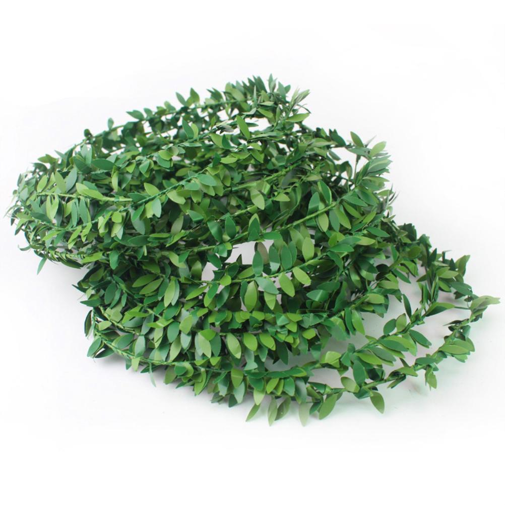 7.5m Green Christmas Vine with Iron Wire & Leaves for DIY Wreath Garland Holiday Decor