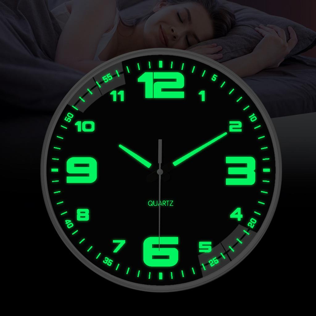 High-Quality 1Pc Glow-In-The-Dark High-Quality Wall High-Quality Clock, High-Quality Silent Non-Ticking, Battery-Powered Glow-In-The-Dark