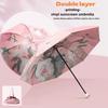 UPF50+ Folding Umbrella Double Layer Sun Rain Umbrella With Storage Bag UV Protection Vinyl coating Parasol Sun Shade Umbrella