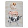 Whimsical Farmhouse Metal Sign - Rustic Animal Stack Design, Durable Wall Art for Kitchen & Home Decor, Easy To Hang for Cafes