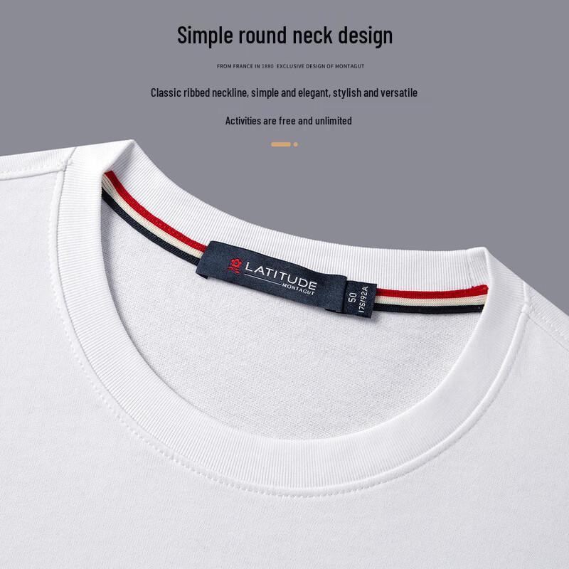 MONTAGUT Men's 100% Cotton Chessboard Print Casual Long Sleeve T-Shirt