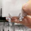 Copper-Plated Gold Curved Zircon Diamond Rhinestone Stud Earrings – Versatile High-End Design for Women