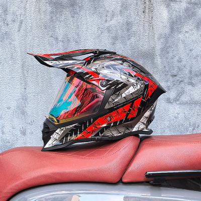 LVS Adult Motocross Helmet Full Face Cross Helmet with 800 Off Road Helmets Dot Authentication Dual Lens Matching