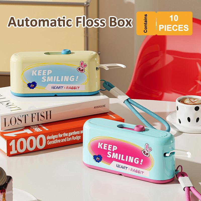 Portable Dental Floss Storage Box Floss Dispenser With 10Pcs Floss Automatic Ejectable Floss Organiser Teeth Cleaning Oral Care