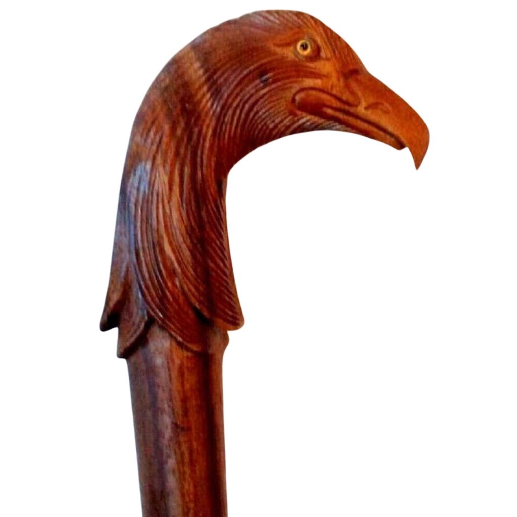 Dengers Flying Parrot Read Head Handle Best Wooden Walking Stick Cane Designer