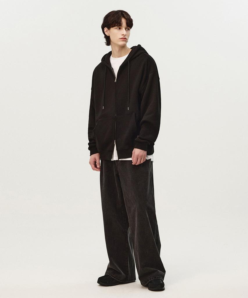 Topboy [2Pack Non-Fleece Or Fleece] Essential Oversized Two-Way Zip-Up Hoodie 3 Colors (Type B)
