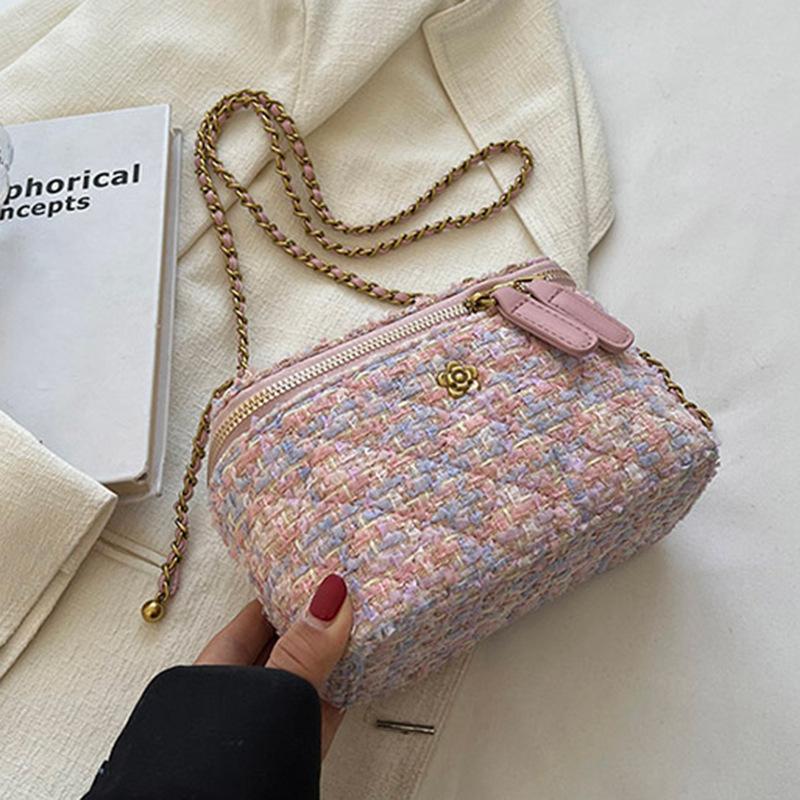 Small Bag Women's New Fashion Knitted Chain Messenger Bag Mini Bag