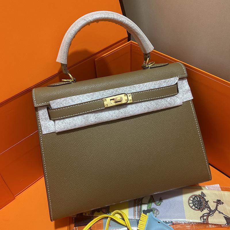 2025 New women's bag palm pattern second generation KellI bag cowhide mini Kelli bag shoulder bag crossbody handbag