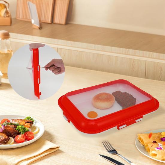 2 ks Podnosů na uchovávání potravin Opakovaně použitelná nádoba na skladování potravin s víkem Vakuově uzavřený stohovatelný podnos na piknik cestování