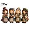 Small World Patchwork Girl DIY Kit, 3D Doll Sewing Craft Set with Pre-Cut Creative Project Fabric Thread Needles, Cute Kit for Home Decor Handmade