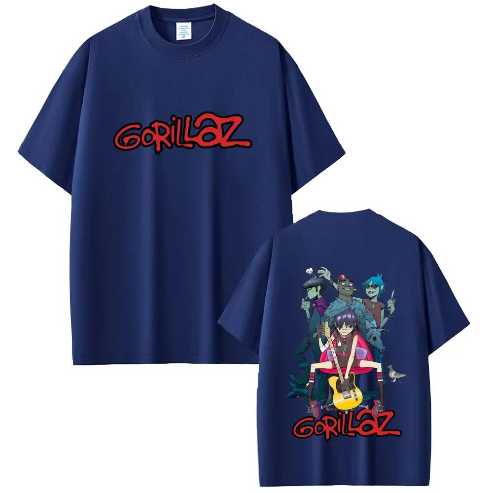 

Rock Band Gorillaz Fashion Print Mens Tshirt for Summer Highquality 100 Pure Cotton Trendy Urban Short Sleeve 3XL