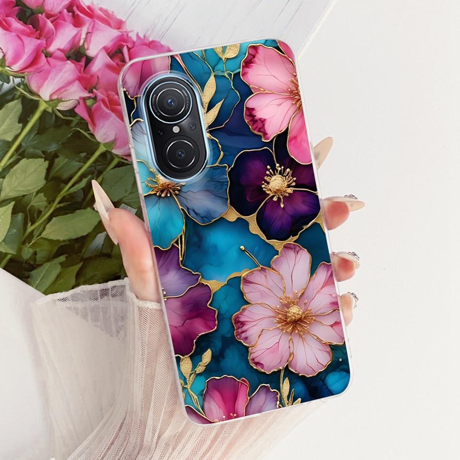 For Huawei Nova 9 SE Nova9 Cute Flower Butterfly Cat Painted Case For Huawei Nova 9 9SE Soft Silicone TPU Phone Cases