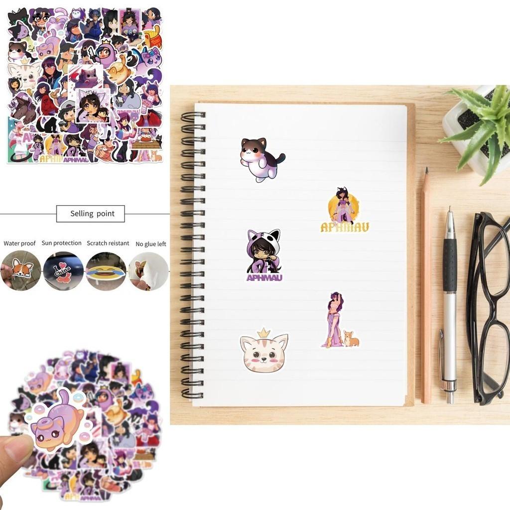 50pcs Cartoon Aphmau Graffiti Waterproof Sticker For Notebook Decoration