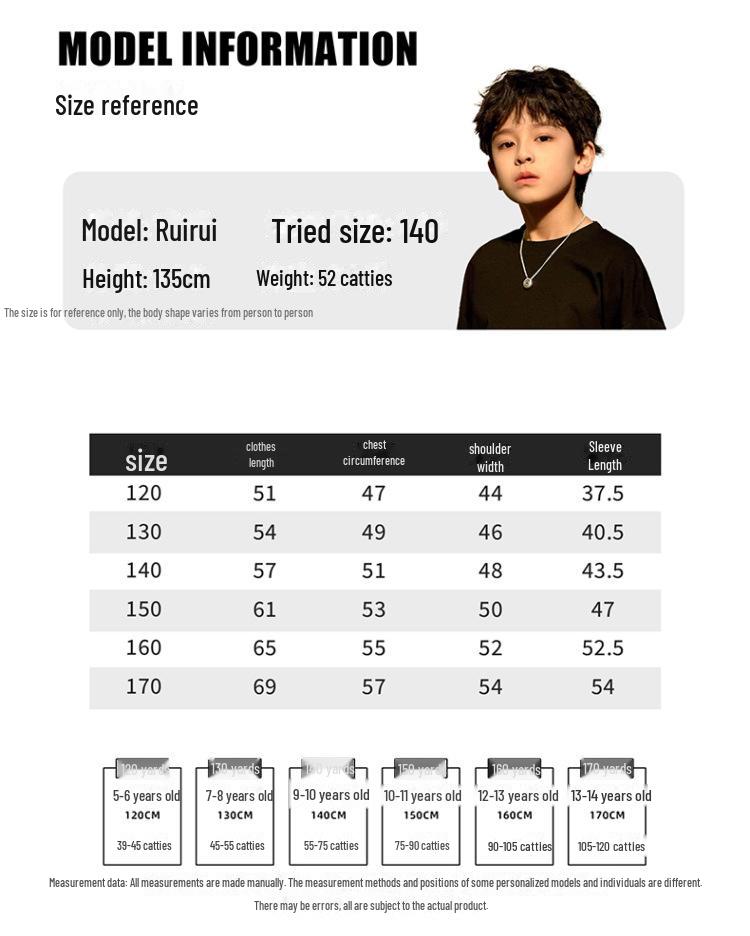 2025 Koreanische Frühjahrskollektion: Jungen Besticktes Lockeres Langarm-T-Shirt mit Ausschnitten