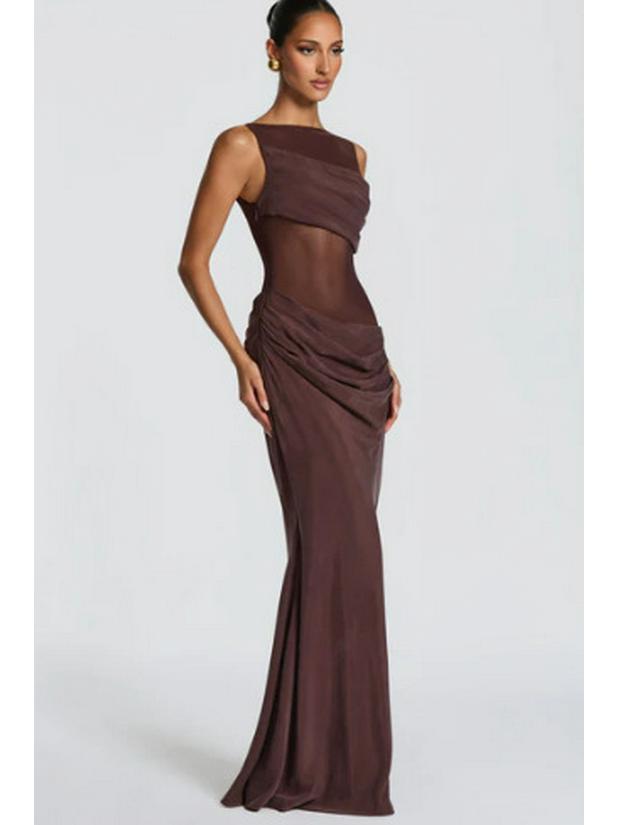 European Summer Satin One-Shoulder Bodycon Dress