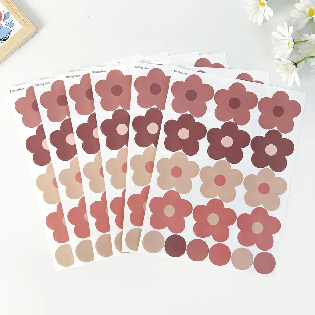 Colorful Multi-Style Chrysanthemum Wall Stickers Set - Removable No Residue Self-Adhesive Flower Decals, Waterproof Art Stickers