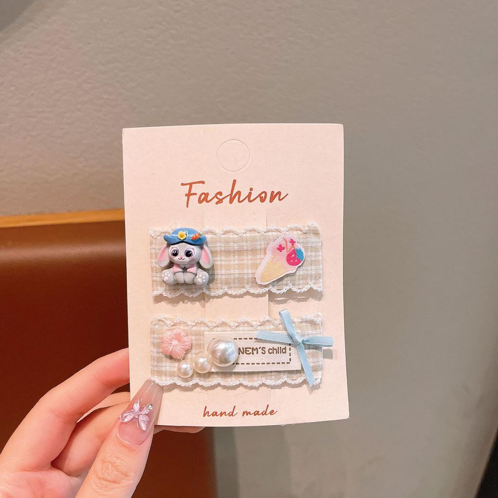 Cute Cartoon Children'S Hairpin Sweet Girl Style Fabric Bb Clip Edge Clip Hair Accessories Student Versatile Models