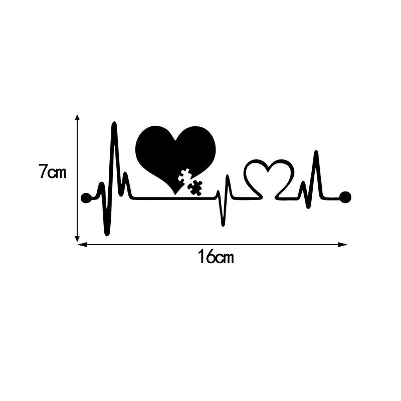 16x7cm Heartbeat Love EKG Car Sticker Auto Body Bumper Windows Motorcycle Laptop Walls Vinyl Film Decal Car Tuning Accessories