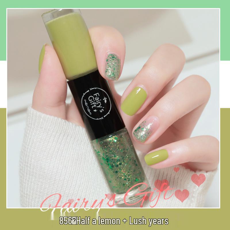Two-Color Quick-Drying Nail Polish with Large Glitter