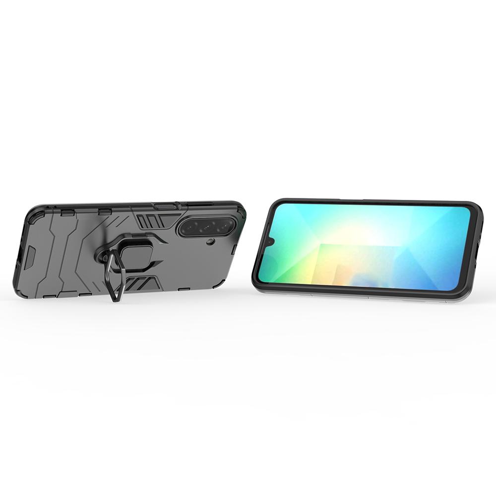 

For Samsung Galaxy A26 5G Case PC+TPU Protective Phone Cover with Ring Kickstand Red