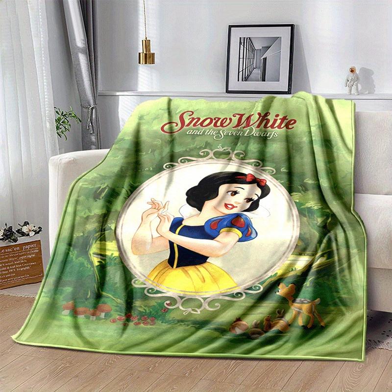 1pc Snow White Printing Blanket - Soft, All-Season Throw for Living Room, Bedroom,Personalized Gift with Adorable Cartoon Design