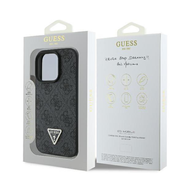 Guess Guhcp16Xp4Tdpk Iphone 16 Pro Max6.9 Czarny/Black Hardcase Leather 4G Triangle Strass