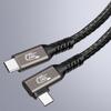 Angled Type C Cable 8K Display, Fast Charging & Data Line Durable Aluminum Alloy, Nylon Braided Cord 240W48V5A